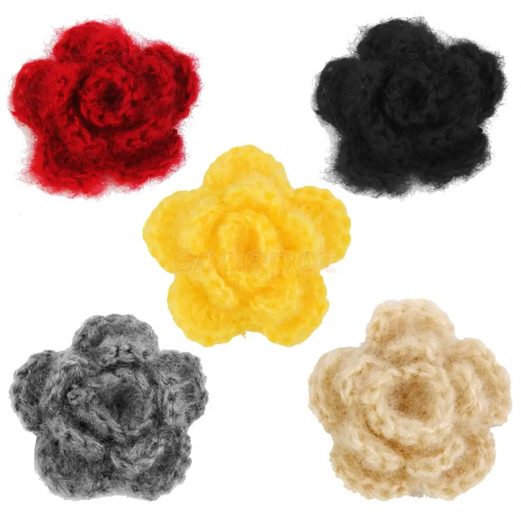 

20pcs 3-layer 5cm Handmade Crochet Flowers Appliques Sewing Craft Cloth Decor