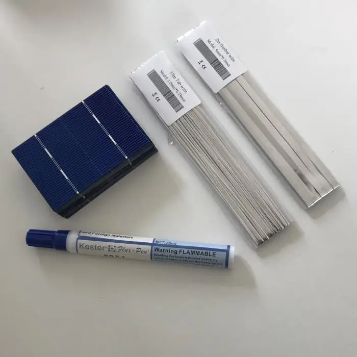 

ALLMEJORES 50pcs 78mmx52mm solar cell For DIY 12V 24V Solar panel module + Solder Wire kits