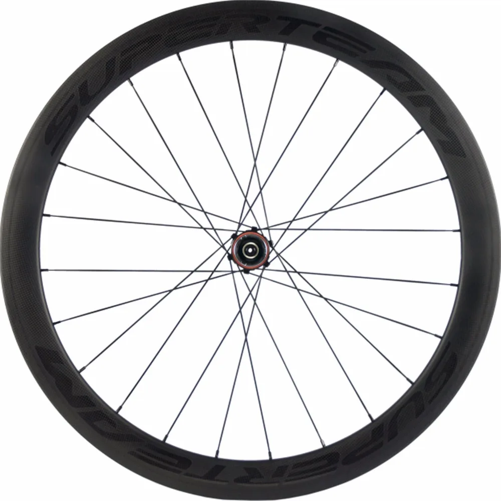 Discount SUPERTEAM Road Bike Disc Brake Carbon Wheelset Clincher With 17610 Hub Carbon Bicycle Wheels 3k Matte Free Shipping 1