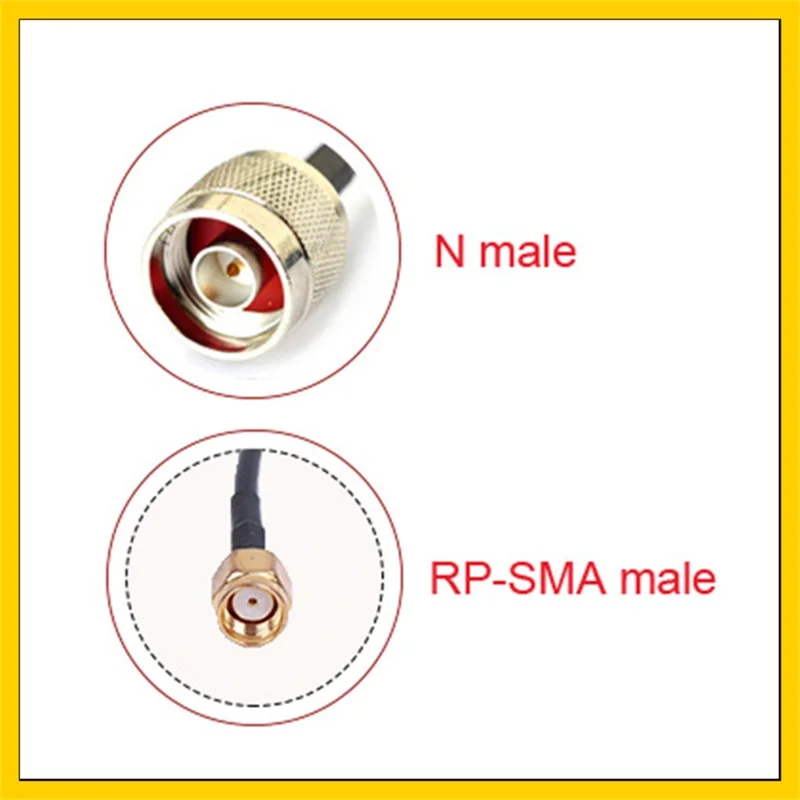 10 Pieces antenna  Extension Cable   RP-SMA Male (hole ) to N Male Connector Pigtail Cable 50CM
