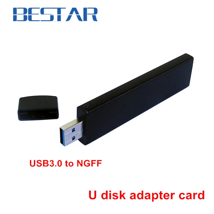 

80mm NGFF M2 SSD to USB 3.0 USB3.0 External PCBA Conveter Adapter adaptor Card Flash Disk Type with Black Case