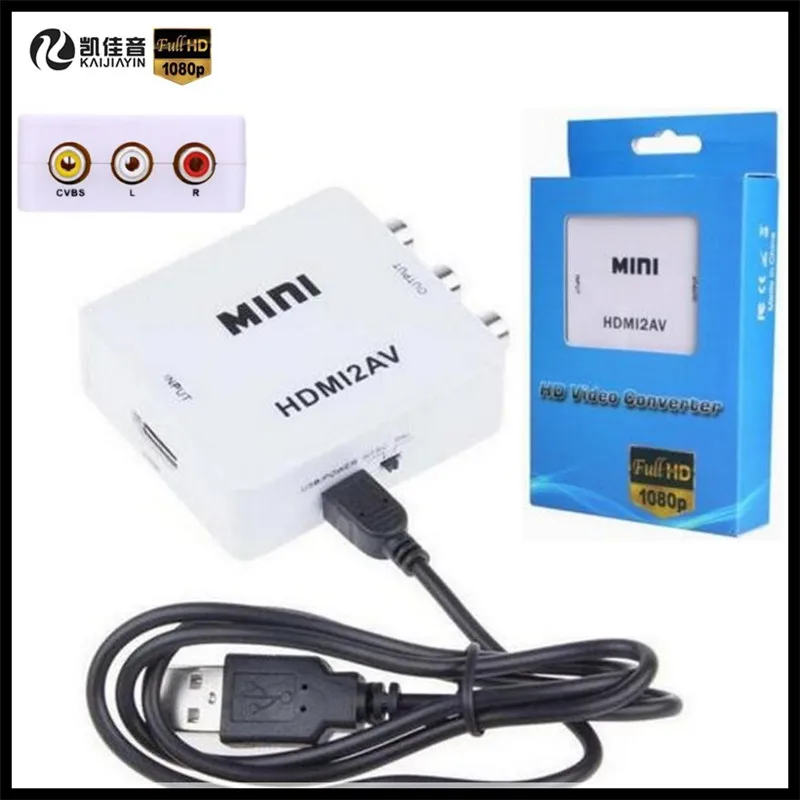 Mini HD Video Converter HDMI to RCA AV/CVSB L/R Video