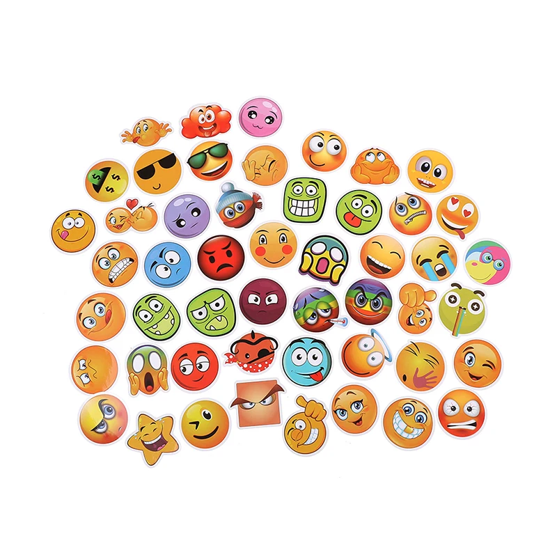 50 PCS Set New  Emoji  Smile Face Diary Stickers  Kawaii 