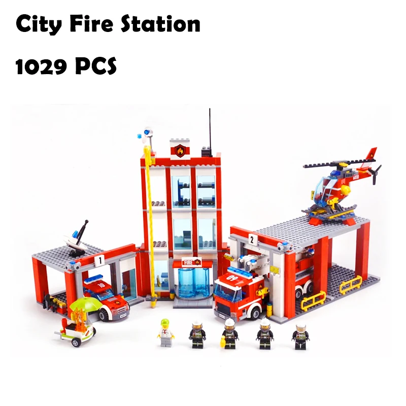 

1028pcs Legoings City Fire Station Building Blocks Toy Kit DIY Educational Children Christmas Birthday Gifts