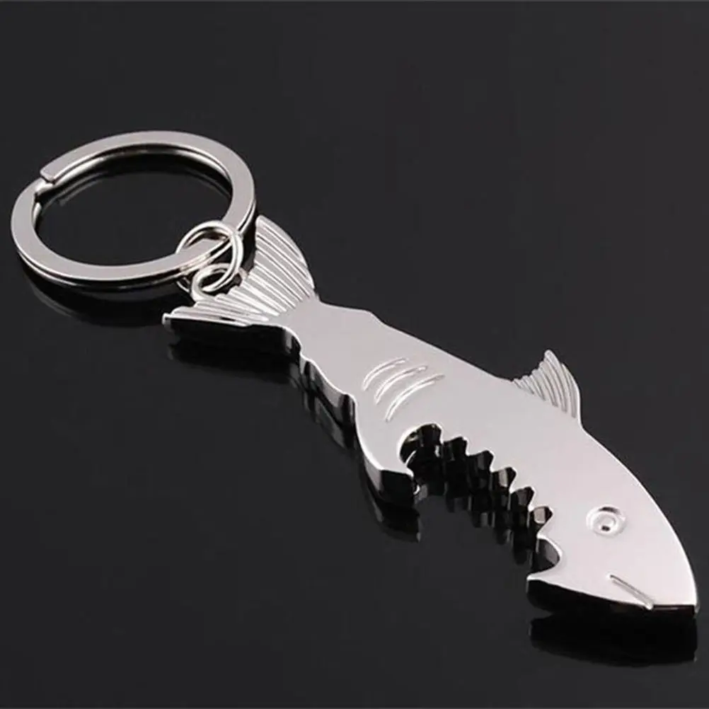 

New Shark Bottle Opener Keychain shaped Zinc Alloy Beer Bottle Opener Women Men Key Ring Unique Creative Gift