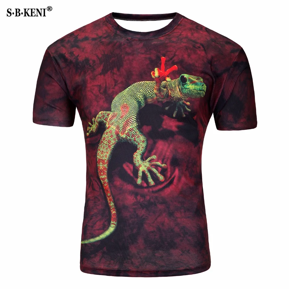 New Summer 3D T-Shirt Gecko walks printed Short Sleeve creative cat casual t shirt men's Mario/pizza cat/tree tee tops tshirt | Мужская