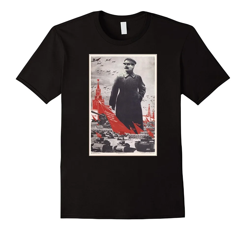 2019 Fashion Hot Joseph Stalin Vintage USSR Retro Soviet Poster Tee T ...