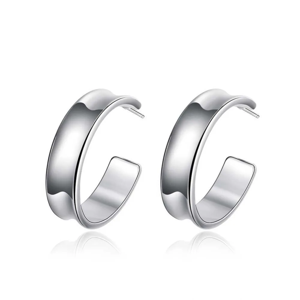 

2015 925 sterling silver Fashion jewelry Round hoop earrings Wholesale price Promotion