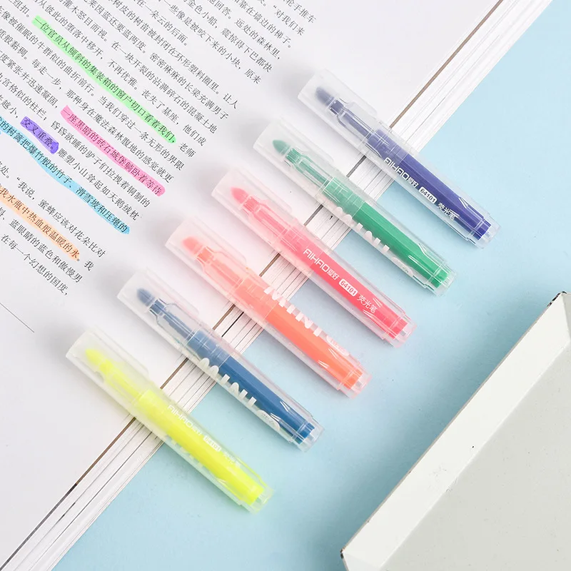 

6 pcs/lot Transparent MINI Highlighter Cute 6 colors Drawing marker pens office school writing supplies