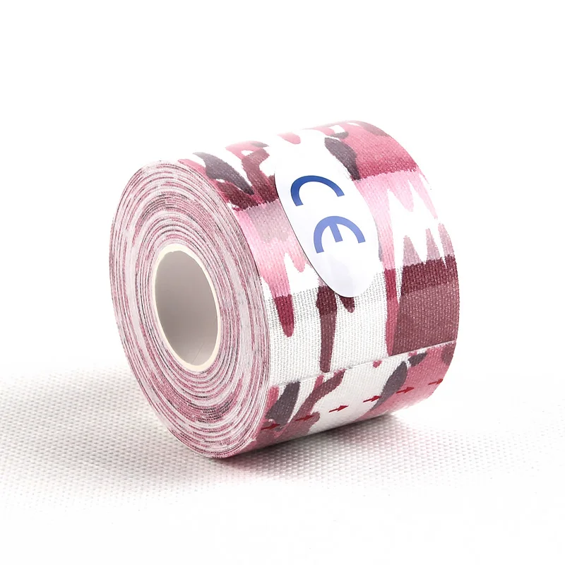 5 см водонепроницаемый кинезиологический пластырь кинезиологическая лента Спорт Лента обвязка Футбол Колено мышцы эластичный бинт фитнес - Цвет: Pink Camo