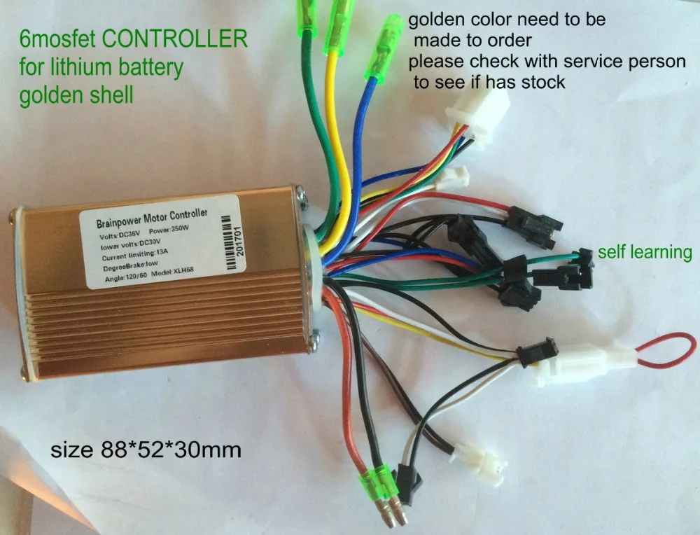 6mosfet BLDC контроллер без сенсора 24v36v48v60v 250w350w зал линейный EBS тормоз/Круиз для электрического велосипеда скутер горный велосипед ATV трехколесный велосипед