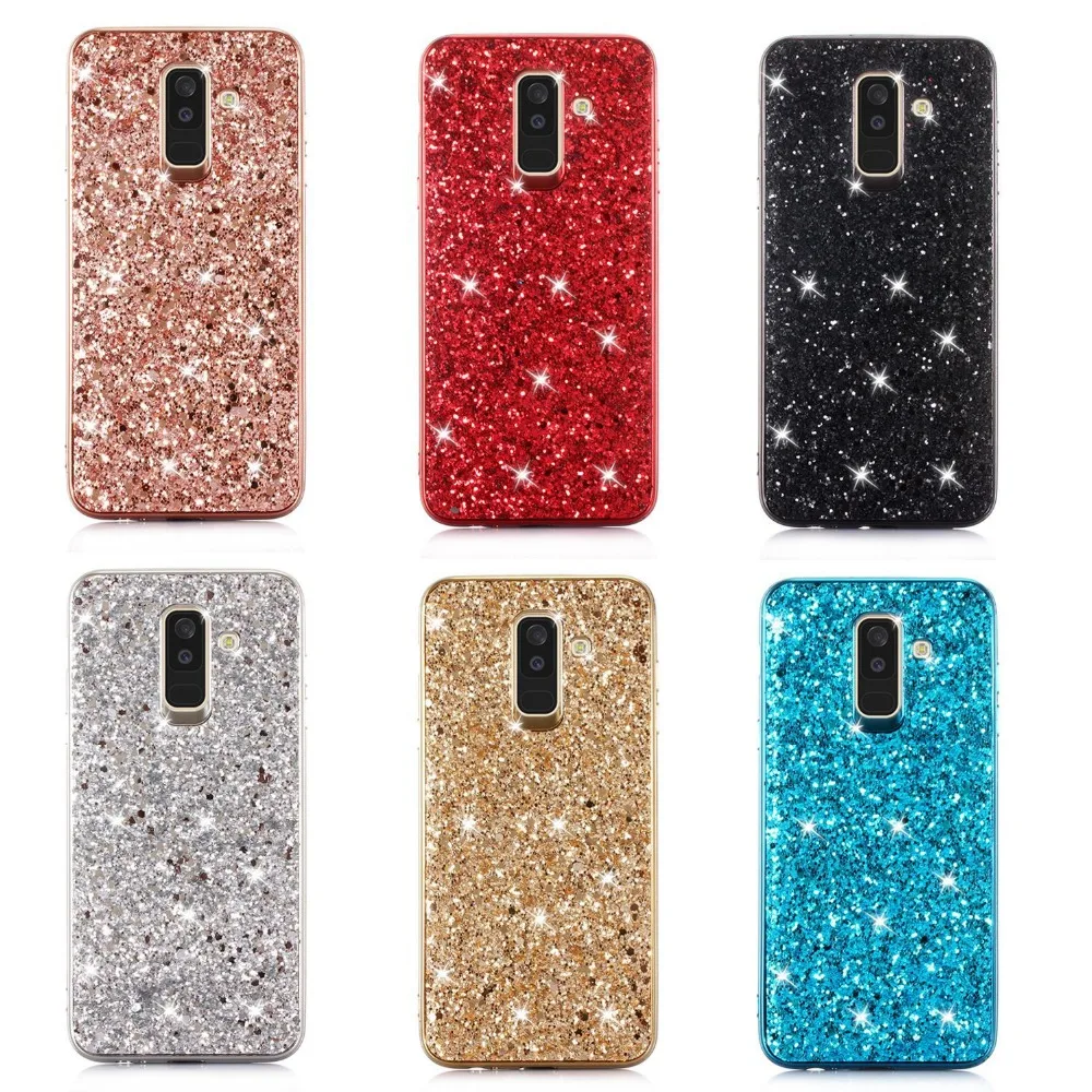 

Phone Case for Samsung Galaxy A6 2018 Hard PC+TPU Bling Glitter Crystal Sequins Fundas for Samsung Galaxy A6 Plus 2018 Cover