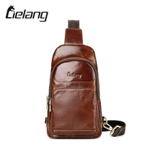 LIELANG 2017 Nouveau Cuir Véritable Hommes Sac À Bandoulière Vachette Casual En Cuir Hommes Sacs À Bandoulière de Voyage Poitrine Pack Hommes Sacs