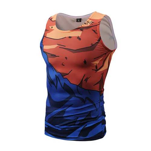 Для мужчин Dragon Ball Z Vegeta Armor Tank топы майка для занятий бодибилдингом фитнес-майка хипстер 3D Аниме танки DBZ танки X Task Force - Цвет: Небесно-голубой