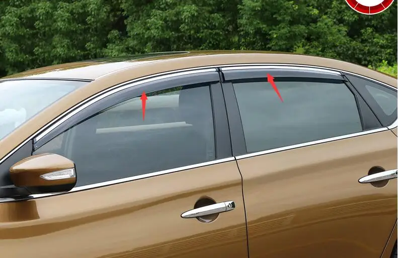 

car-styling case For Nissan Sylphy 2012-2017 Car Stylingg Awnings Shelters Window Visors Sun Rain Shield Stickers Covers 4pcs