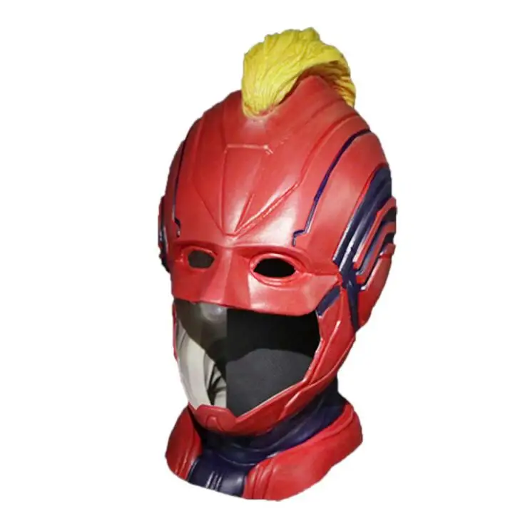2019 Avengers Endgame Superhero Captain Marvel masks Carol Danvers Cosplay Accessories Props Surprise Lady Latex Headwear