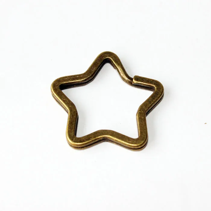 33mm Antique Bronze Color Star Alloy Metal Split Keyring/Keychain Rings Clasp Fit Keychain DIY