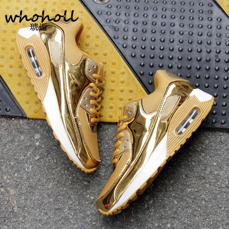 WHOHOLL 2017 Man loopschoenen paar sport Air Mesh Schoenen Ademend Golden Schoenen Zwart Zilver mannen Trainers Roze Schoenen