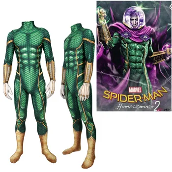 

2019 Spider Man Far From Home Mysterio Cosplay Costume Zentai Adults Kids Bodysuit Quentin Beck Spandex Suit Jumpsuits