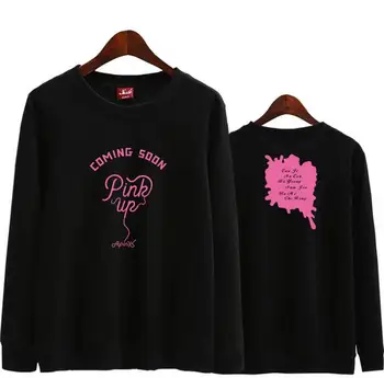 

Apink 6th album pink up coming soon all member name printing o neck hoodie kpop fashion pullover thin sweatshirt