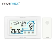 Protmex PT19A цветной сенсорный экран, метеостанция, датчик, термометр, гигрометр, цифровой датчик, датчик, для помещений, для улицы, дома