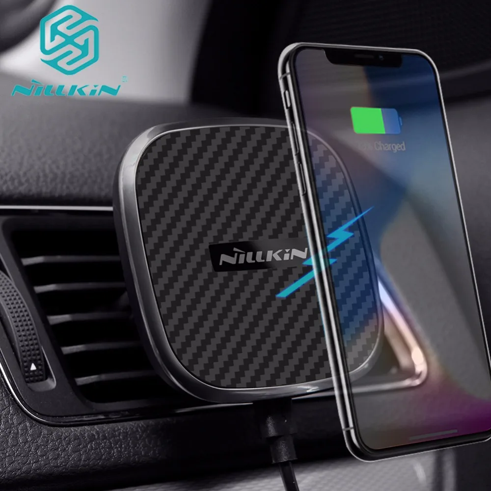 Быстрое беспроводное автомобильное зарядное устройство Qi для iPhone XS MAX XR X 8 Plus Nillkin