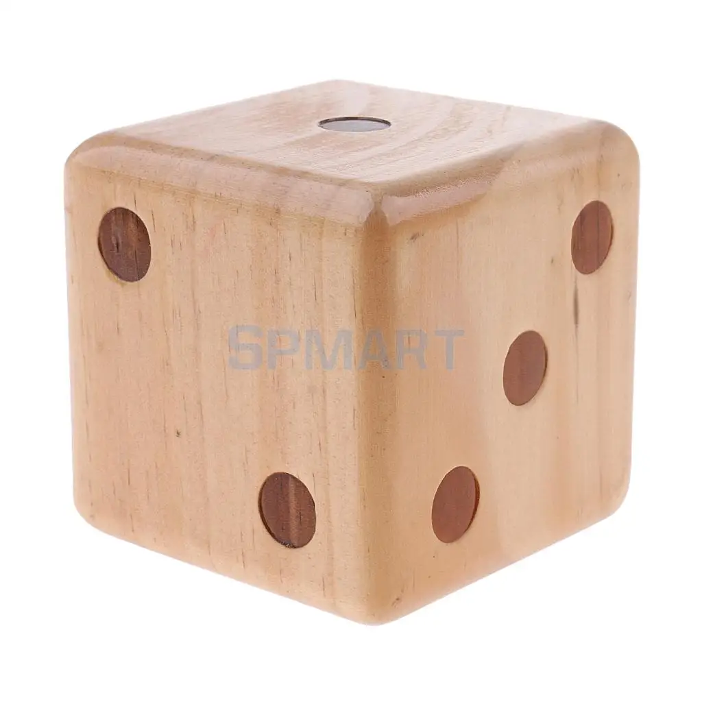 MagiDeal 1Pc Six Side Crafted 3.5-inch Big Wooden Yard Dice With Rounded Corner for Teaching Project BBQ Group Event Camping Toy