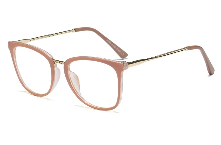 Металлические вращающиеся деформационные очки, оправа для мужчин и женщин, оптические модные компьютерные очки 45672 - Цвет оправы: C3 pink clear