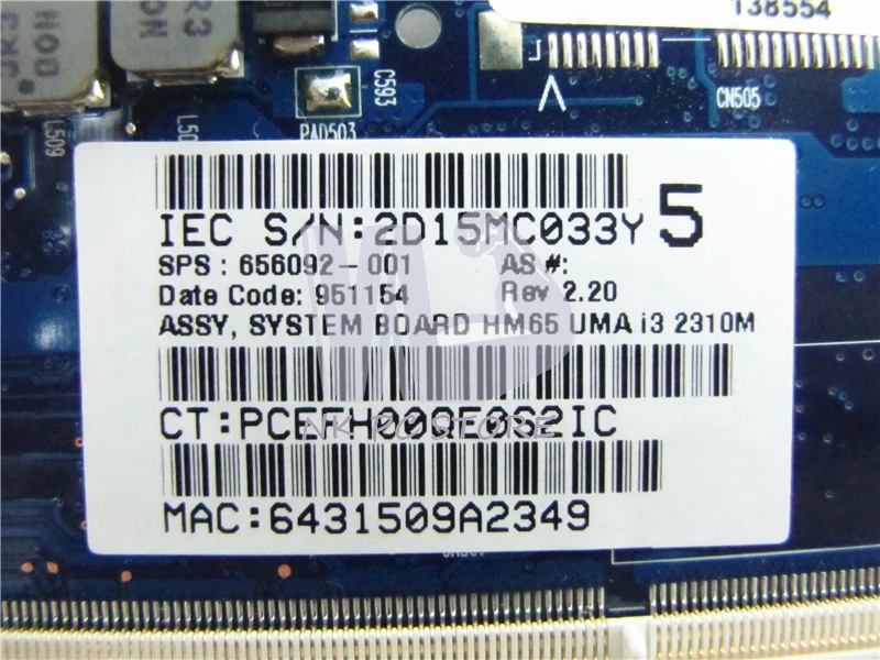 656092-001 Главная плата для HP Pavilion DM4 DM4-2000 Материнская плата ноутбука DDR3 с i3-2310M Процессор