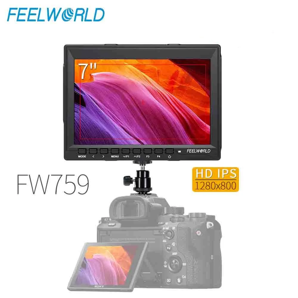 

Feelworld FW759 7" IPS Ultra-thin 1280x800 HDMI HD On-Camera Field Monitor with Peaking Focus LCD Monitor for BMPCC Canon Sony