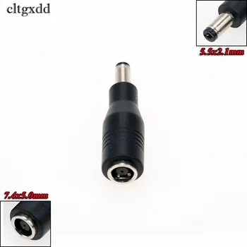 

cltgxdd 2pcs 7.4x5.0mm female to 5.5x2.1 mm male DC Power Jack Connector Adapter For Laptop 5.5*2.1 to 7.4*5.0mm