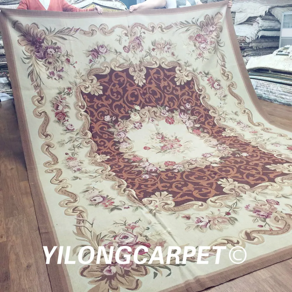 Yilong 8'x10' высококачественный Aubusson французский дизайн Новая Зеландия шерсть ручной работы ковер из обюссона(Au14-8x10