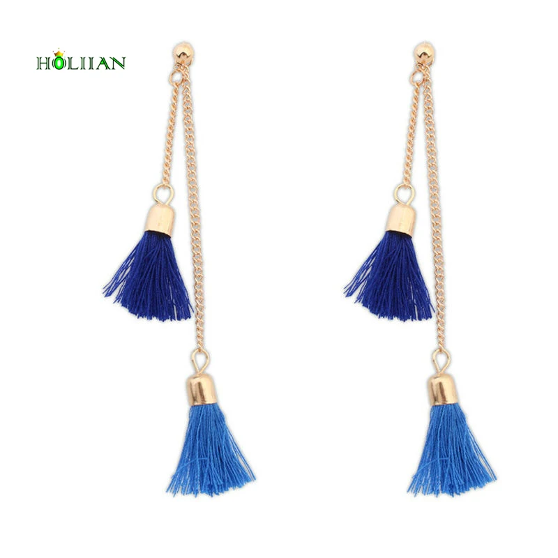 

women boho fringe dangle earring set ethnic bohemia navy blue tassel drop earring tribal marine peacock black peach pink jewelry