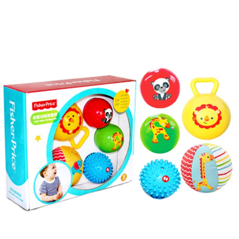 

5pcs/set Baby Ball Toys Initial training suit baby grasping the ball touch the ball children's educational toys with Box