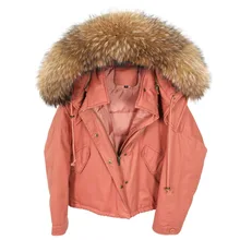 Новинка, парка с воротником из натурального меха енота, теплая куртка, пальто, высокое качество, с капюшоном, женский пуховик