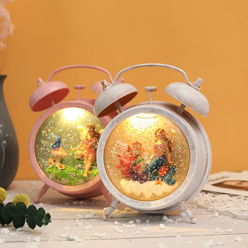 

Fashion Mermaid Snow Crystal Ball Music Box Wishing Wind Lantern Creative Gift for Girls Music Boxes Home Decoration Accessories