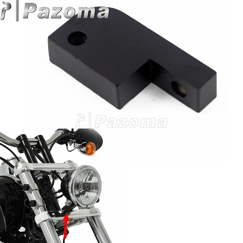 Черный блок расширения фар мотоцикла для Harley Dyna Street Bob Wide Glide 39 мм 49 обтекатель
