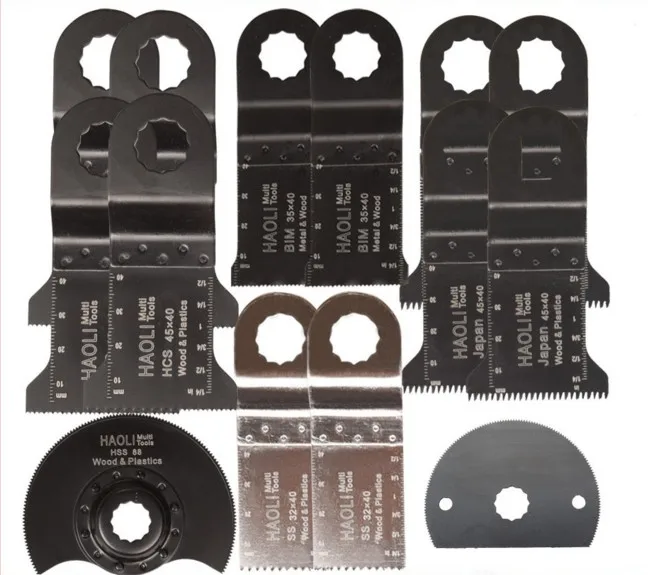 

14 pcs Oscillating multi tool Saw Blades Accessories for Rigid AEG Worx etc Multimaster power tool,wood metal cutting,HSS blade