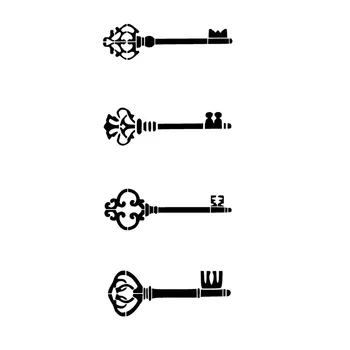 

4 pcs/set Vintage Metal Key Stamp DIY Toy Self Inking Photosensitive Seal Without Handle Funny Planner Scrapbooking Stamps