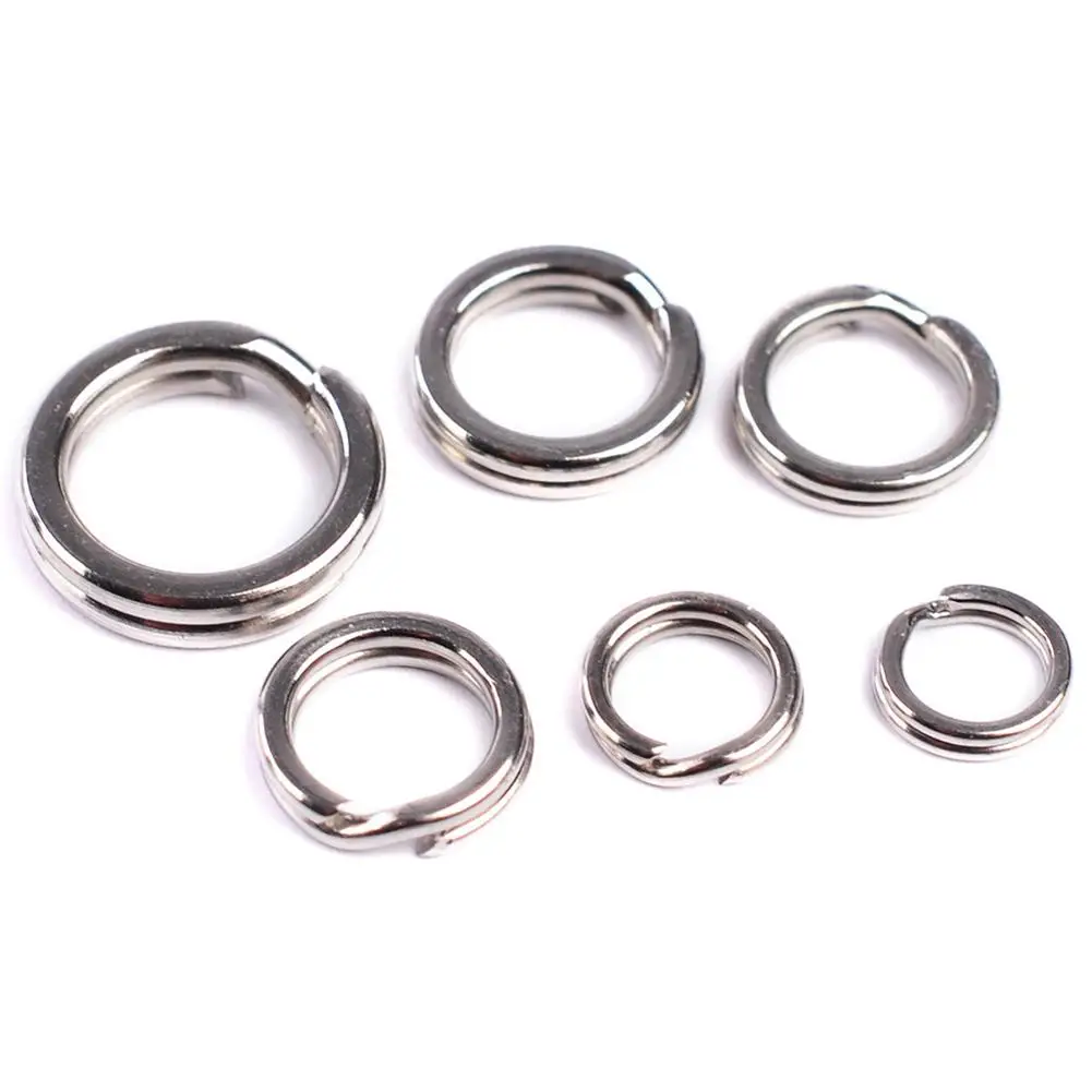 

100Pcs Stainless Steel Double Loop Split Ring Open Carp Tool Fishing Accessories new