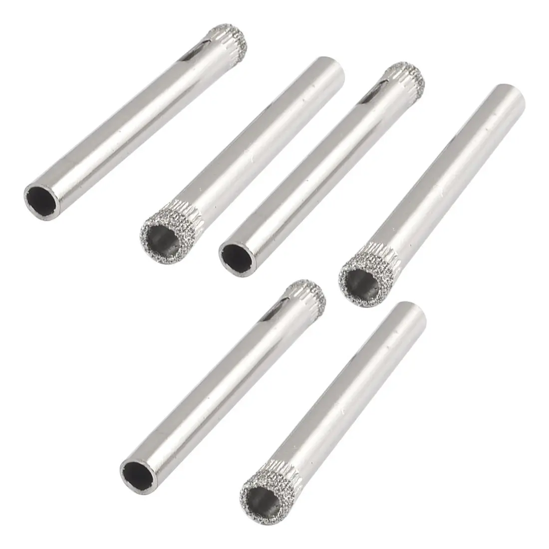 6 Pcs 6mm Dia Diamond Coated Drill Bit Marble Tile Glass Hole Saw Silver Tone