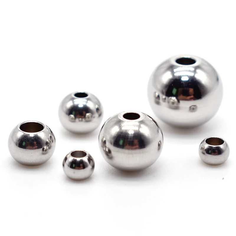 

100pcs/lot Round Stainless Steel Beads 2 2.5 3 4mm Hypoallergenic Spacer Loose Rondelle Bead DIY Charm Bracelet Jewelry Findings