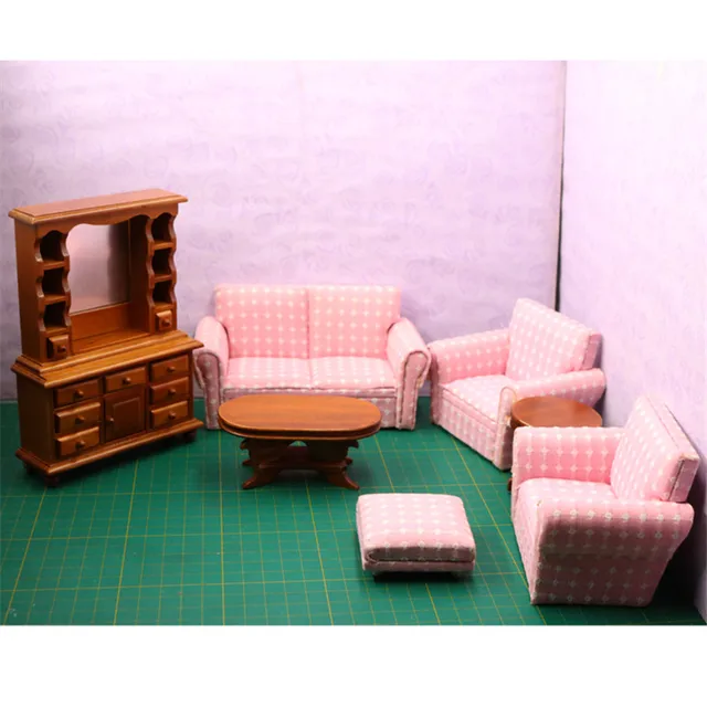 Doub K Mainan Boneka Kayu Miniatur Mini Furniture Ruang Tamu Meja Doub K Mainan Boneka Kayu Miniatur Mini Furniture Ruang Tamu Meja Sofa 1 12