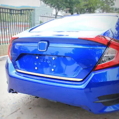 Подходит для 2016 17 HONDA CIVIC хром Нижняя отделка багажного отделения задняя крышка