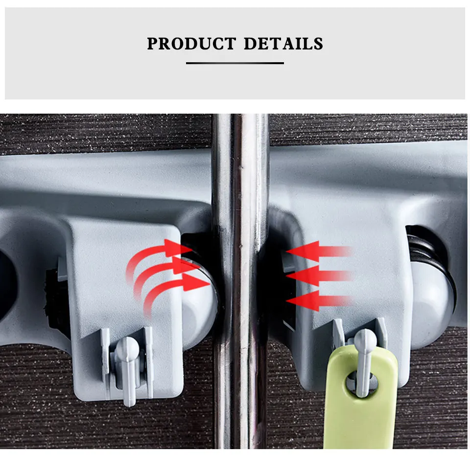 Wall Mounted Mop Holder Brush Broom Hanger Storage Plastic Mop Holder Broom Holder And Garden Tool Garage Organizer Kitchen Rack (2)