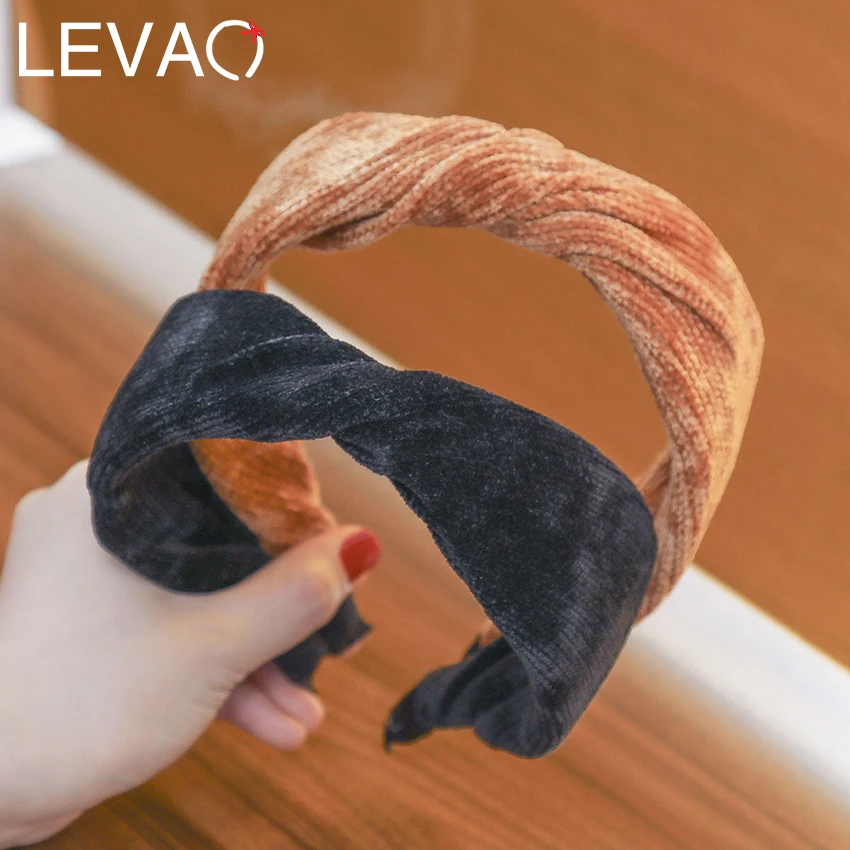 

Levao 2019 New Solid color Hairbands Women Headwear Head Hoop Simple Sweet Girls Hair Headband Hair Accessories