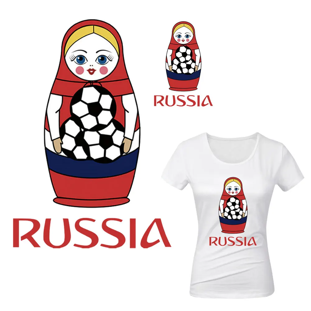 

Russion Matryoshka iron heat transfer patch for t-shirt 2018 world cup parch termoadhesivos diy applique T-shirt Custom sticker