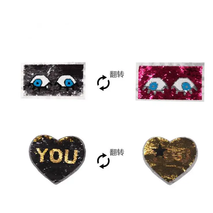 NEW Cartoon Reversible Change color Sequins Sew On Patches for clothes DIY Patch Applique Bag Clothing Coat Jeans Craft | Дом и сад