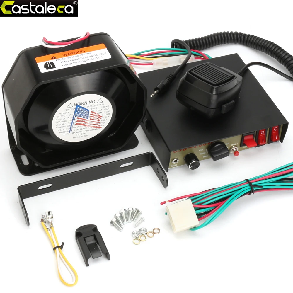 Best Price 1qxlm LARATH Sirena di Allarme Auto amplificatore 200 w 8 Sound Speaker Police Fire Sirena Corno Con PA MICROFONO Modulo di Sistema Anti  furto del dispositivo nero