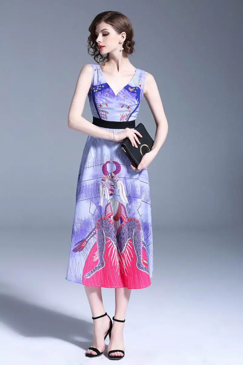 purple cow print dress